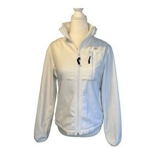 Snozu Fleece Jacket Winter White Knit Full Zip Long Sleeve Lightweight S